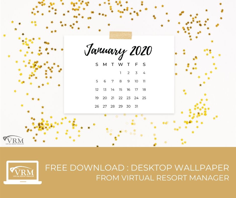 free downloadable january 2020 desktop calendar wallpaper | Virtual Resort Manger